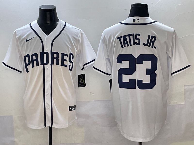 Men 2025 San Diego Padres #23 Tatis jr White Game Nike MLB Jersey style 1